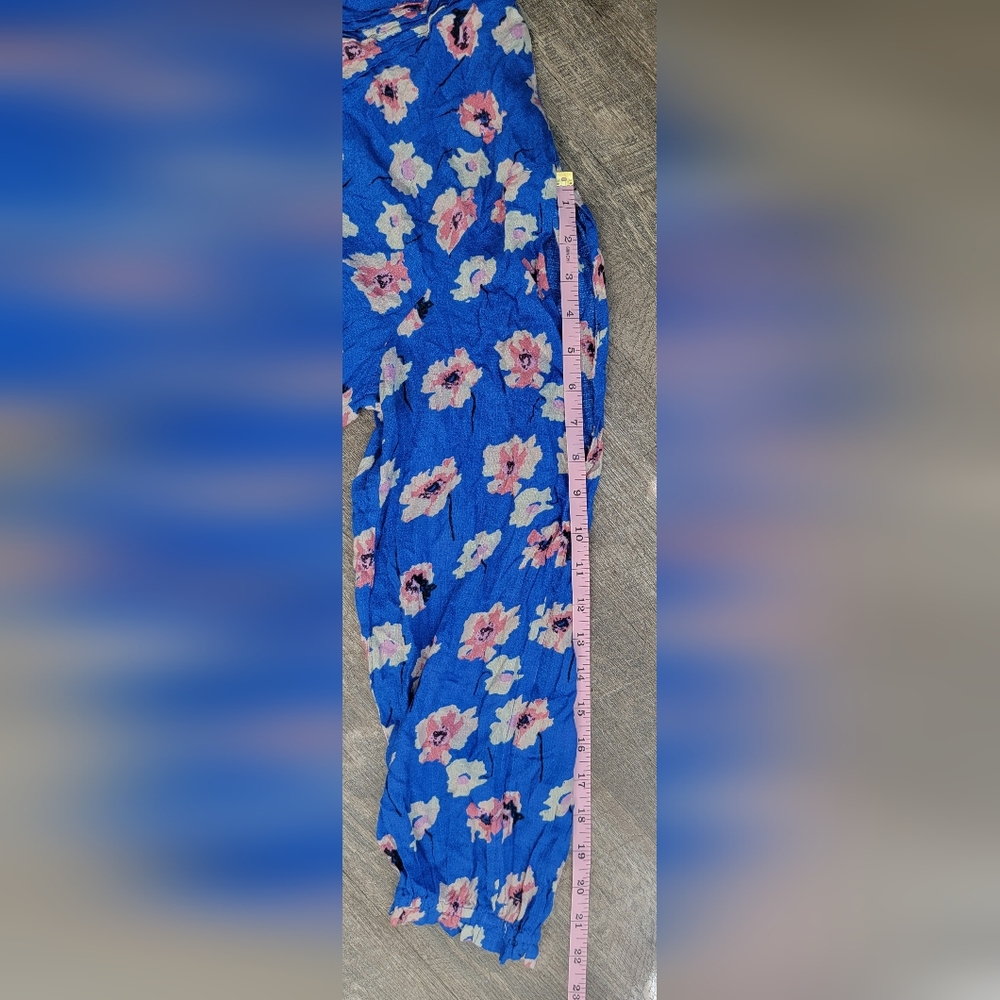 Lucky Brand Cold Shoulder Peasant Top Women's 2X Blue & Pink Floral Flowy Tunic - Picture 14 of 14